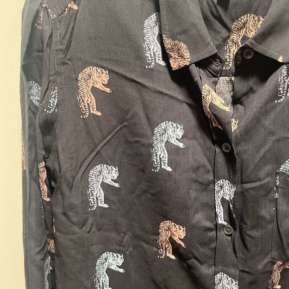 Rails | Gray‎ Button Down Blouse Kathryn Multicolor Bengal Rayon Sz S - Picture 3 of 10